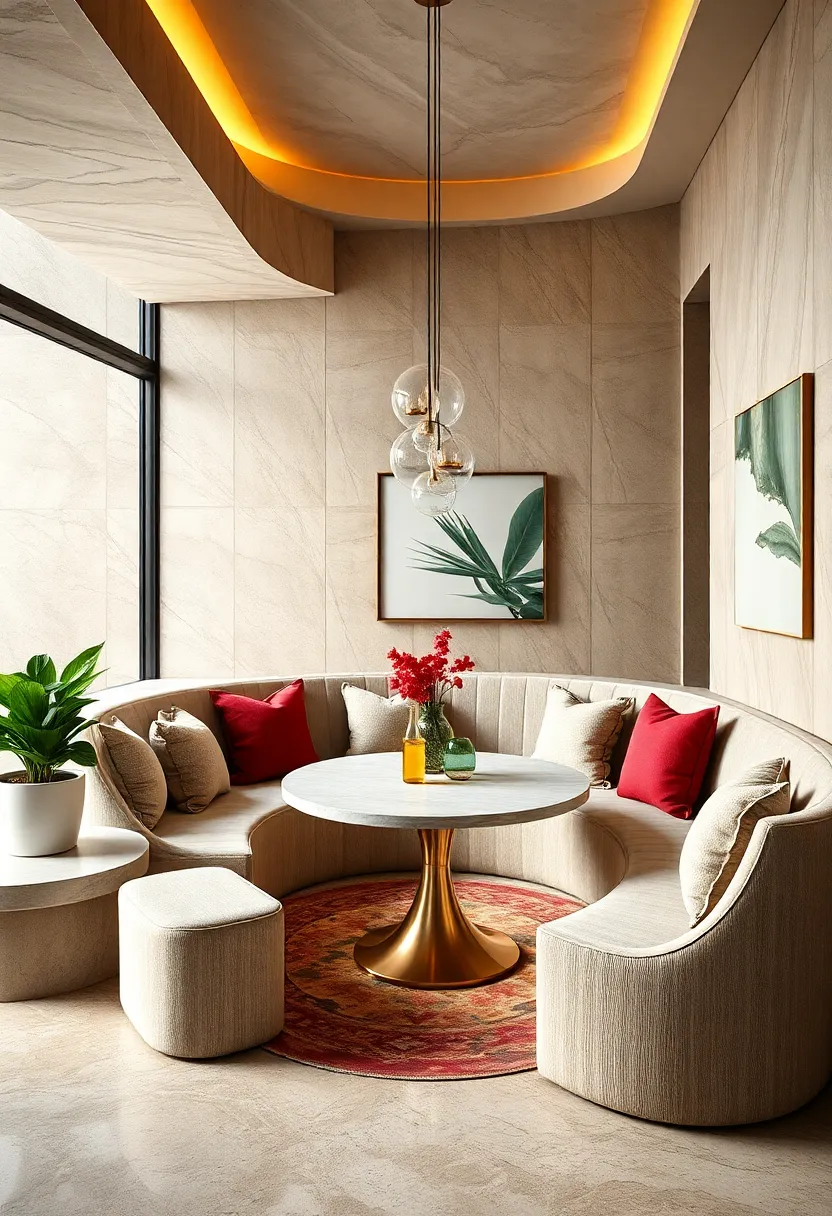 A dramatic black lacquer dining set where the chairs’ sinuous lines perfectly echo the table’s elliptical‌ form