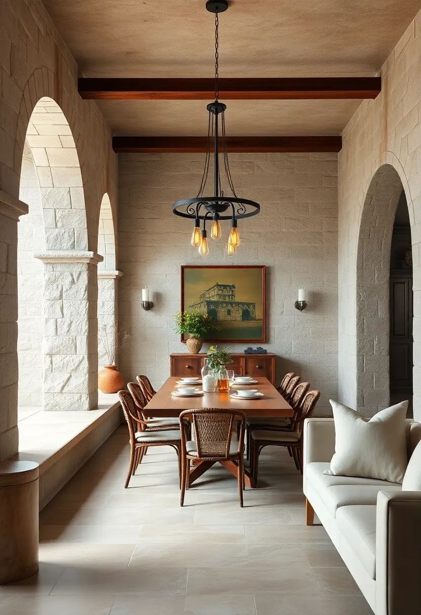 A Victorian-inspired dining space adorned with a ‍delicate Murano glass chandelier, casting a soft, colorful light over intricate moldings