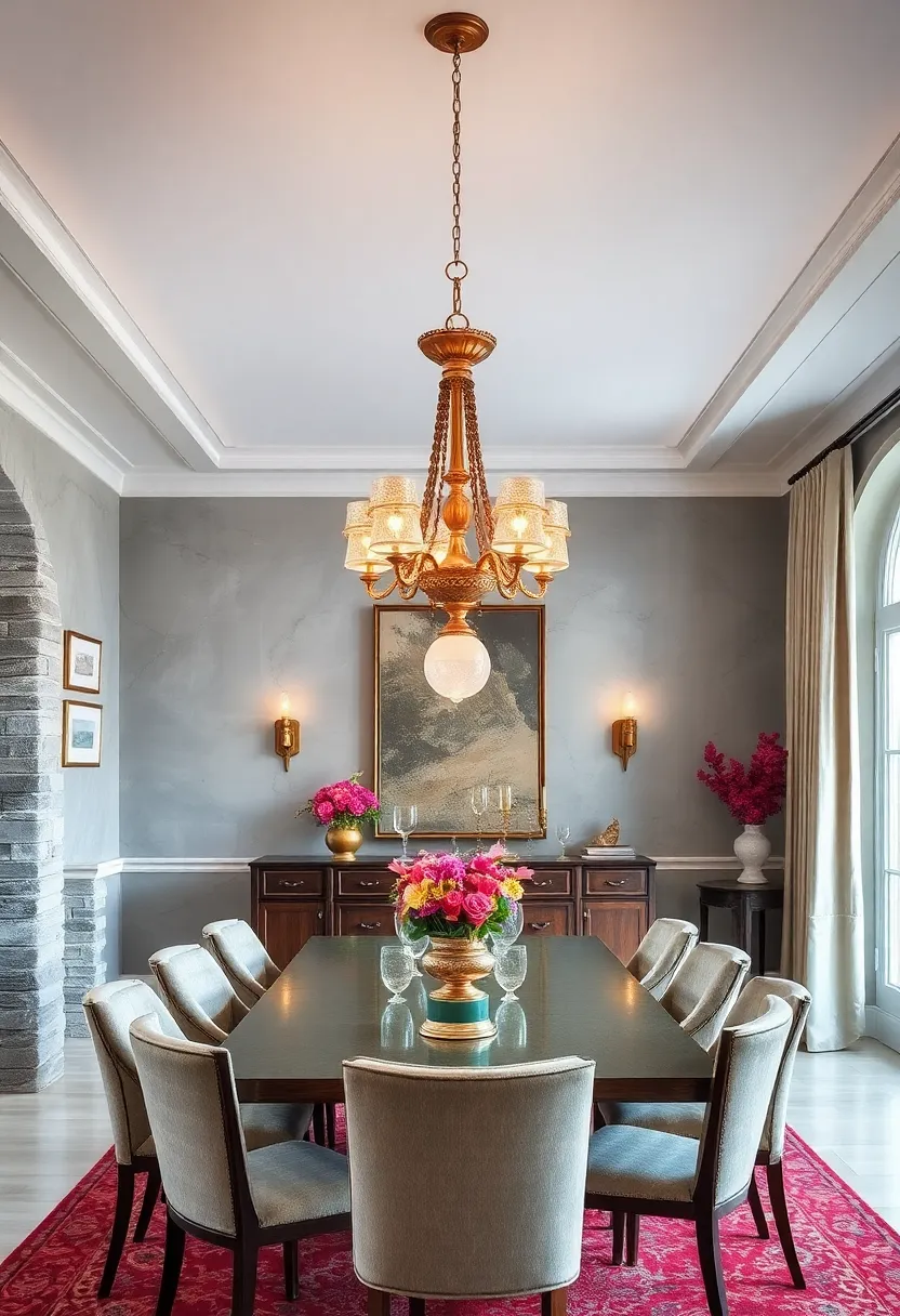 A chic bohemian dining ⁣nook illuminated by a Moroccan-inspired vintage chandelier, adding‍ exotic⁣ patterns and a warm ambiance