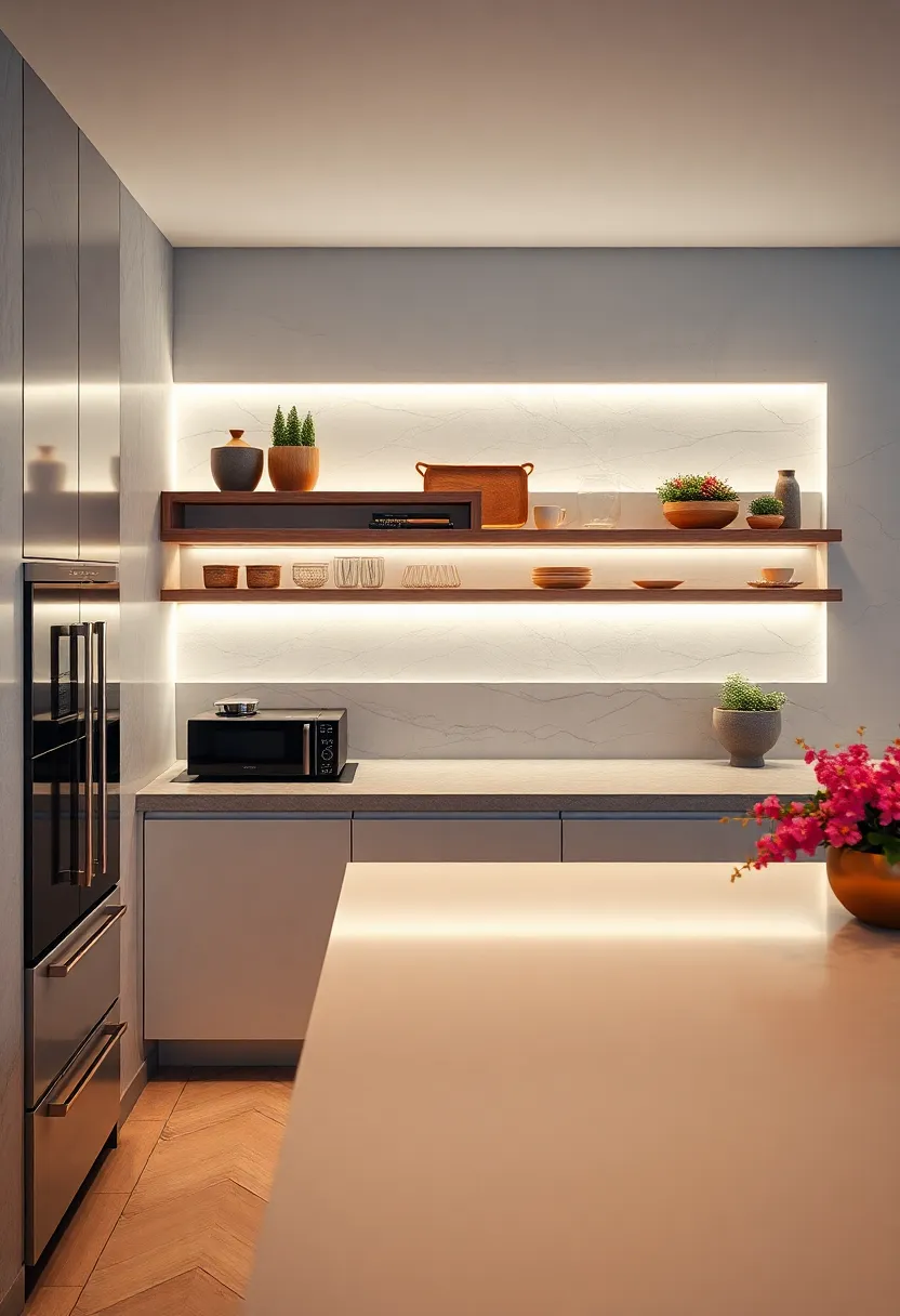 Floating Shelf with Integrated ⁣LED ‌Accent Lighting – Display kitchen treasures in subtle radiance