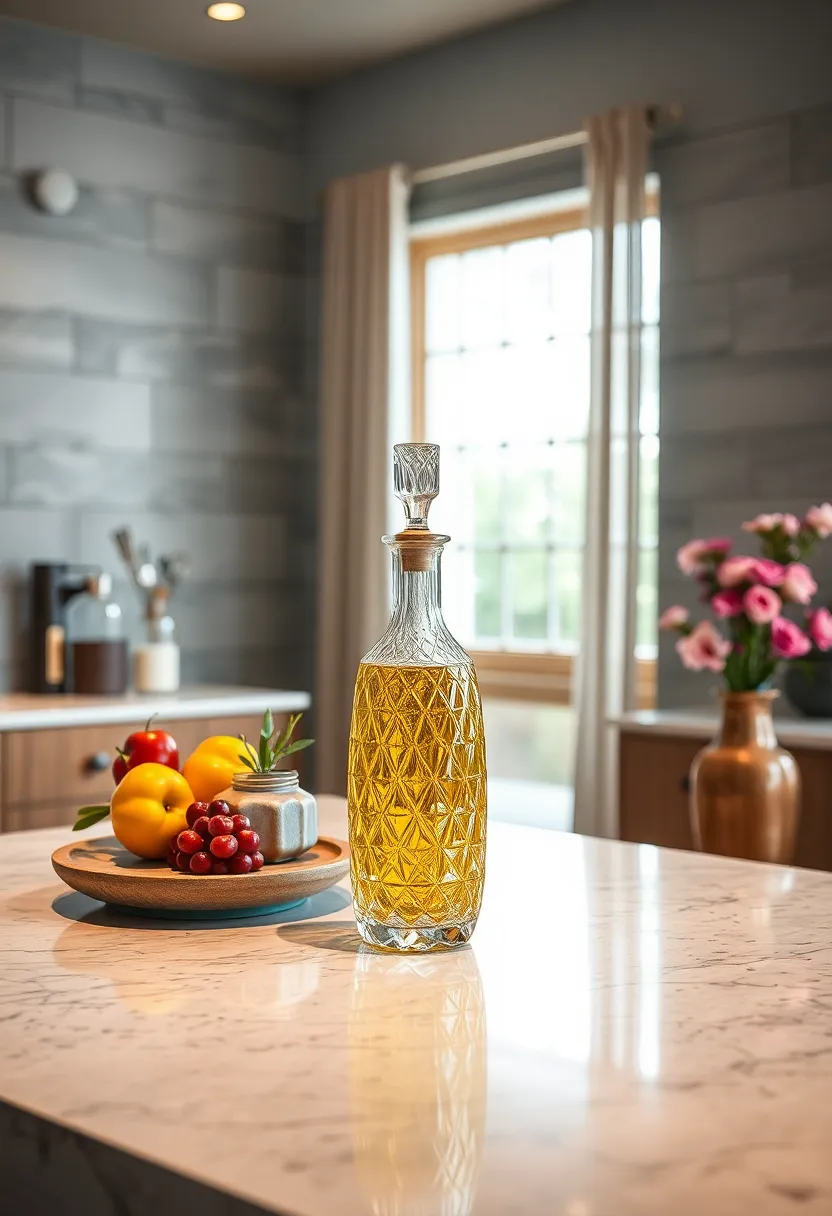 Hand-Blown Crystal Olive ​oil Dispenser – A stylish way to keep essentials within reach while adding flair