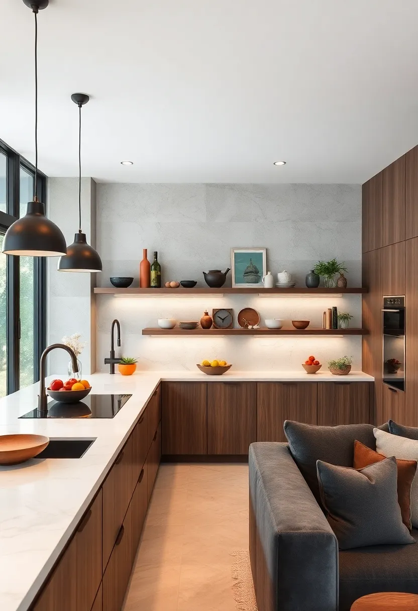 Floating shelves with hidden brackets, ⁤providing storage with an airy, minimalist feel