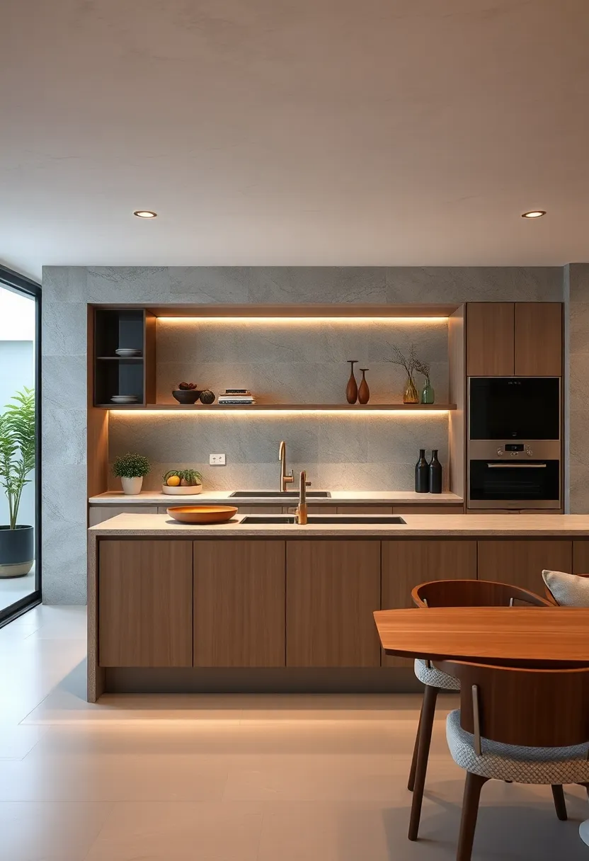 Under-shelf lighting combined with hidden hooks for hanging utensils without⁣ clutter