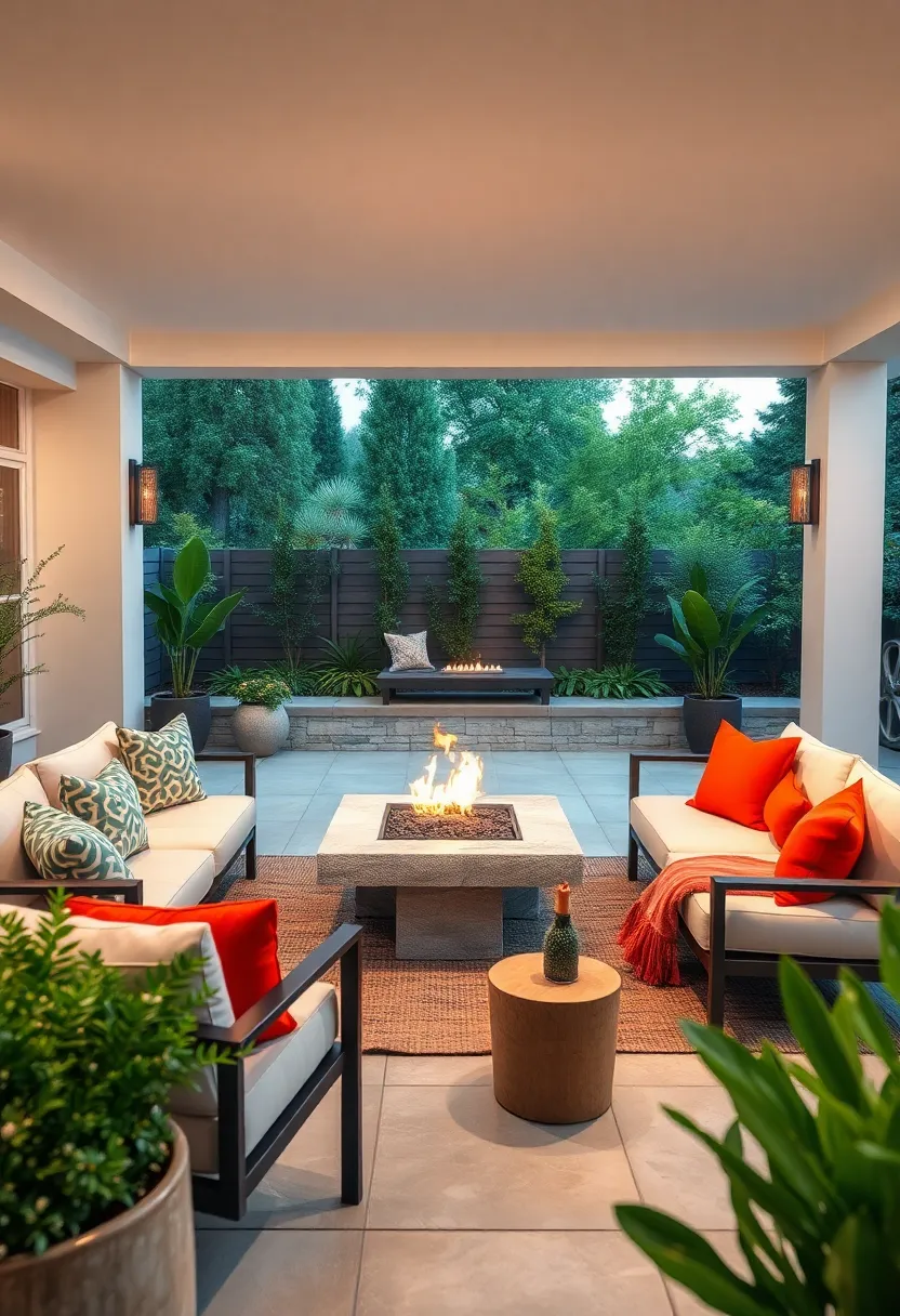 Add a Minimalist Fire⁤ Pit as‌ a Centerpiece