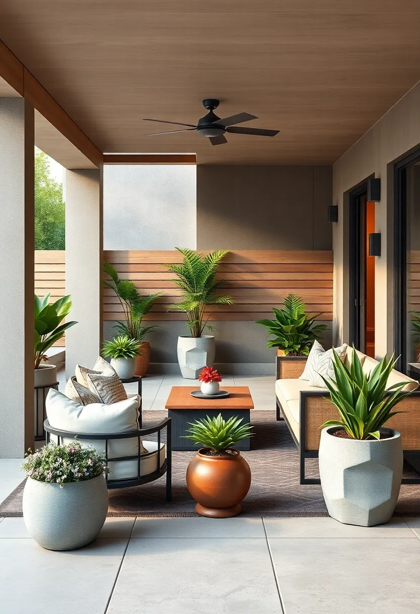 Incorporate Simple Concrete Planters ⁢for a ​Modern​ Touch