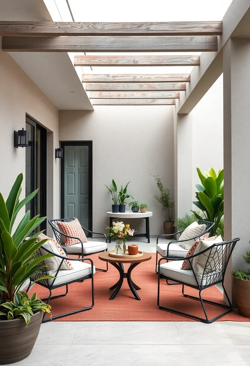 Use Clean-Lined‍ Metal Chairs ⁢with Cushioned ⁢Seats