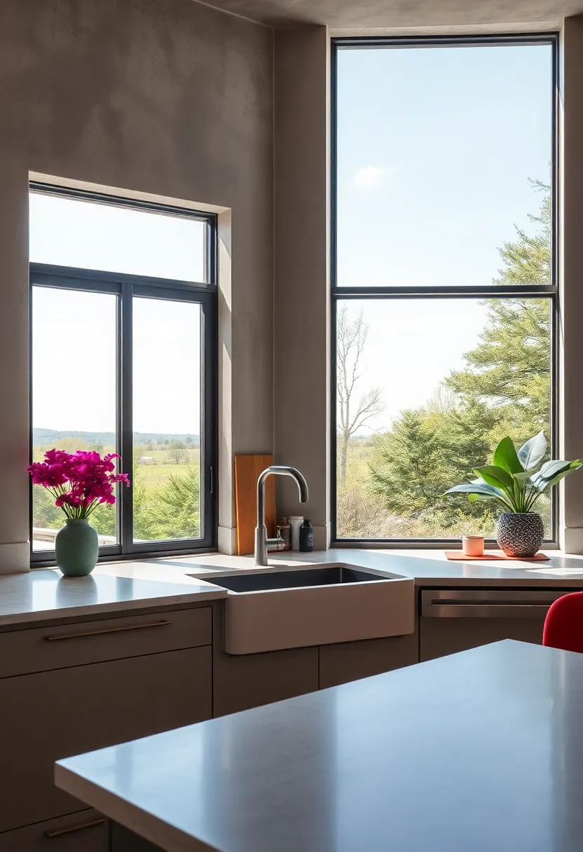 Large Picture⁤ Windows Over⁣ the Sink ⁢for Unobstructed Outdoor⁤ Views