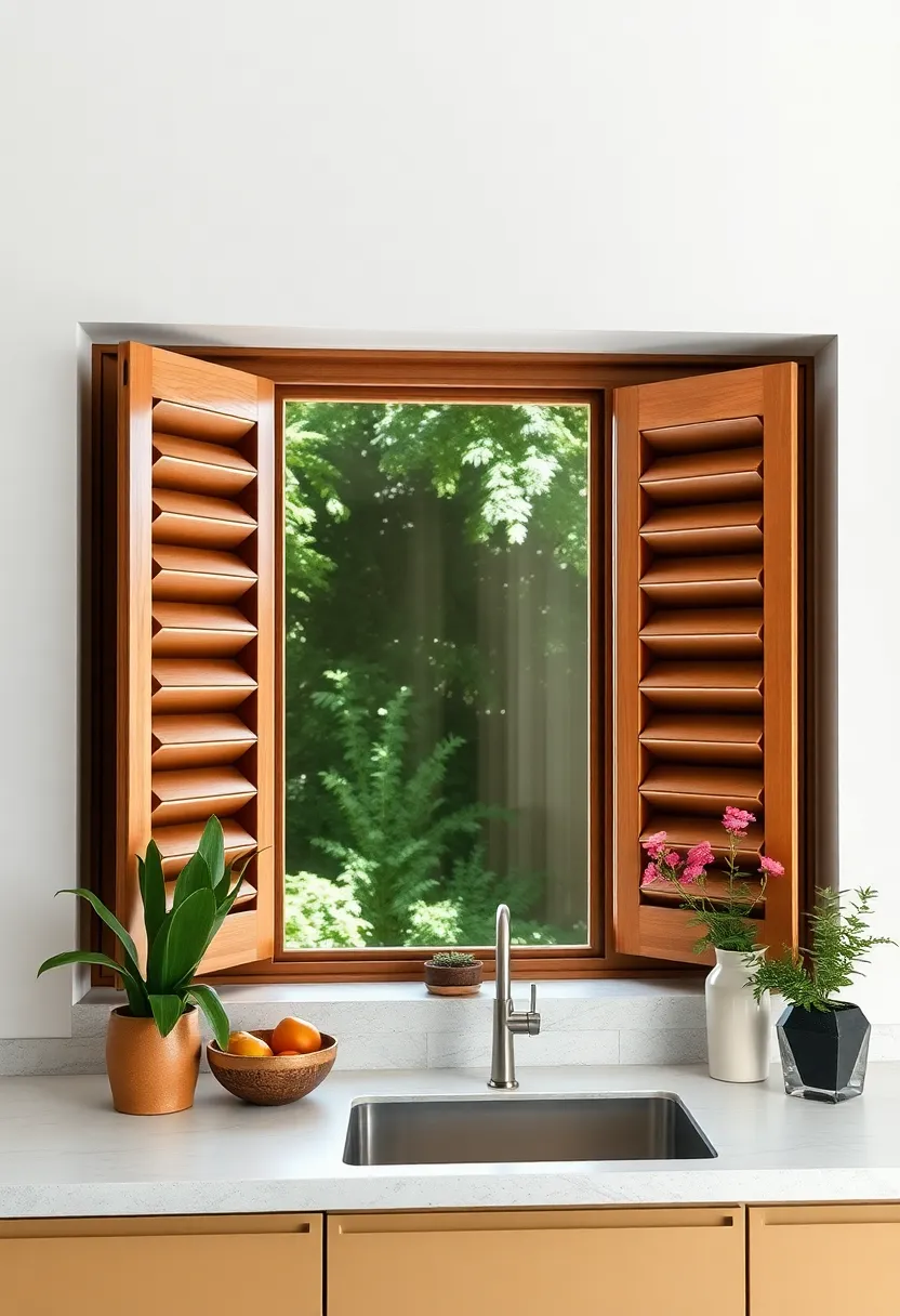 Louvered Window Shutters Combining Ventilation and Style