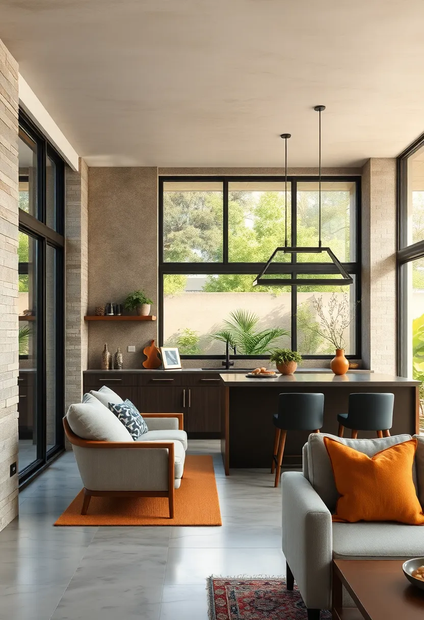 Window‌ Walls That open up the Kitchen to an Outdoor Patio