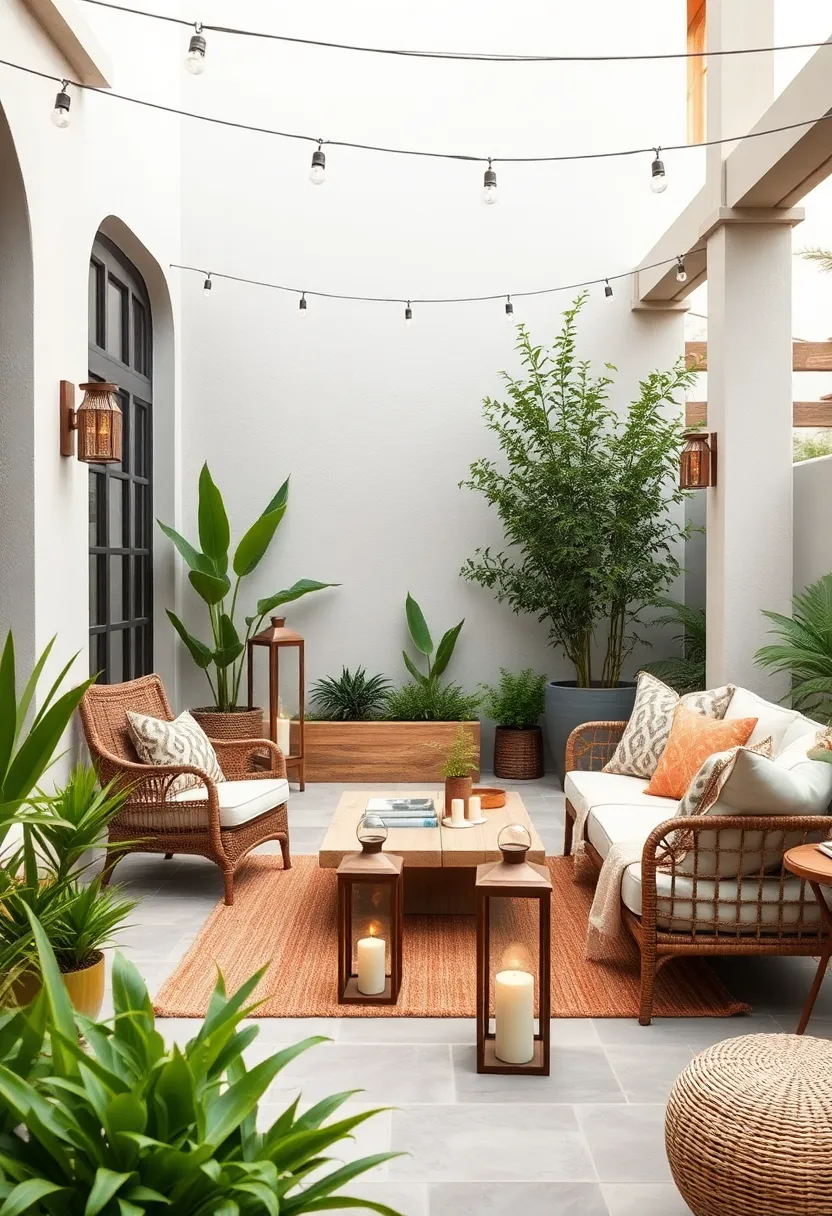 Accentuate⁢ corners with floor-standing lanterns in hammered ⁤metal finishes for rustic flair