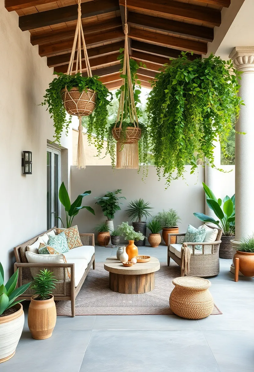 Integrate hanging ‌macramé planters filled with trailing greenery to create a natural ​canopy
