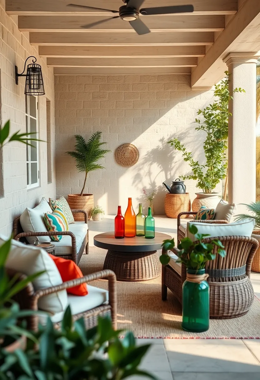 Use colorful glass bottles and‌ vases as decorative accents that catch and reflect sunlight