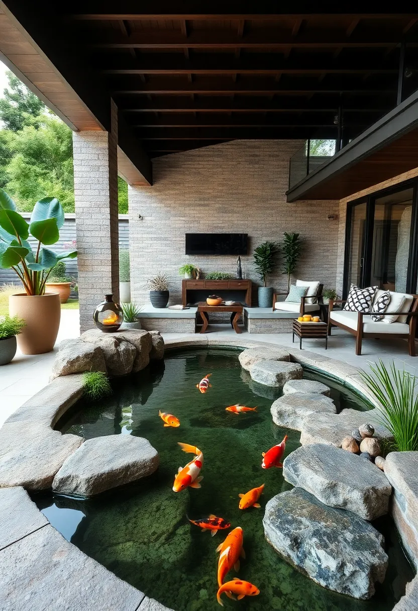 Indoor-Outdoor​ Koi Pond – Blend patio and‍ garden with a koi pond that brings life and movement through colorful⁣ fish and gentle water flow