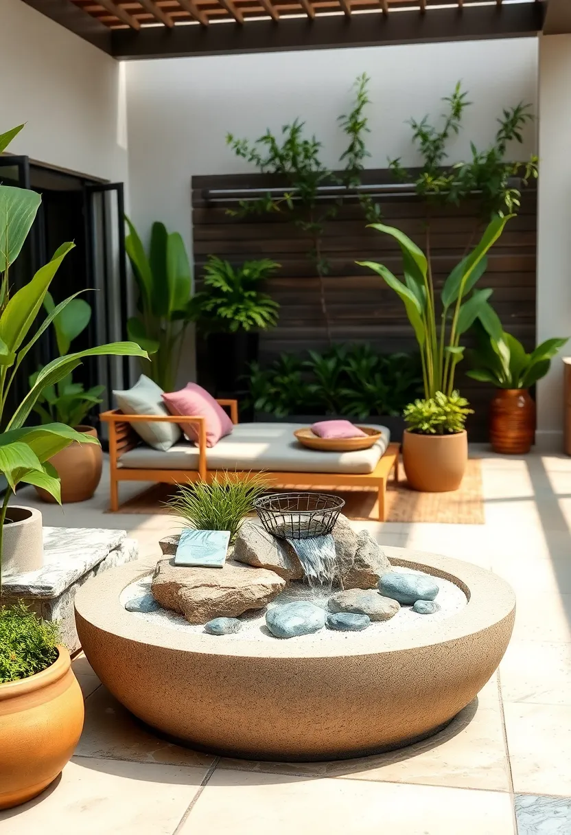 Miniature⁣ Zen ⁢Garden Fountain – Design a​ compact Zen garden‌ fountain blending sand, stones, and a⁢ delicate water⁤ trickle⁤ for peaceful moments
