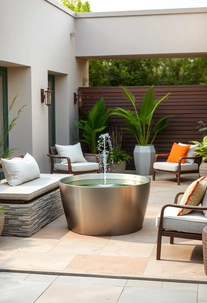 Modern Stainless Steel​ Fountain ⁤– Opt for a sleek stainless steel fountain for ‍an ultra-modern touch and durable design