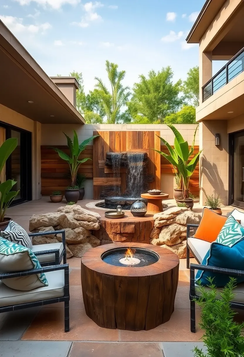 Reclaimed Wood Waterfall –⁢ Infuse rustic‌ charm by installing a waterfall crafted from reclaimed wood, blending⁤ nature ‍with sustainability