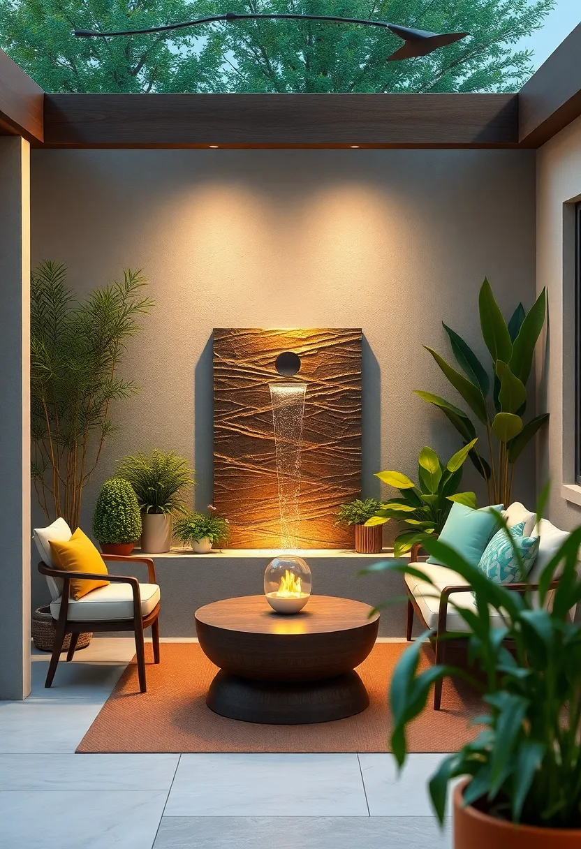 Tranquil Wall Fountain – Elevate your patio ‌ambiance with a⁣ sleek, modern wall‌ fountain that creates ⁢soothing water sounds and saves space