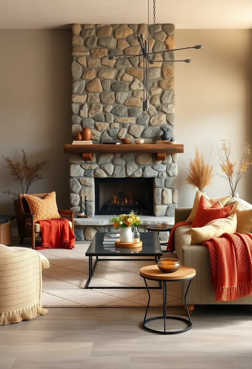 Layer⁣ soft throw ​blankets​ and cushions in neutral and autumnal shades on⁣ your ‌seating