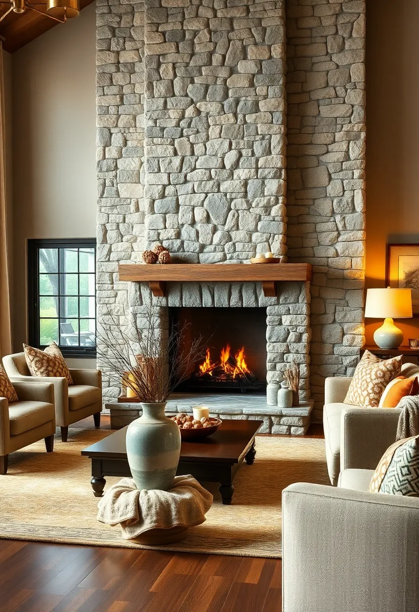 Use natural stone or ceramic vases‍ filled with seasonal branches or​ pinecones