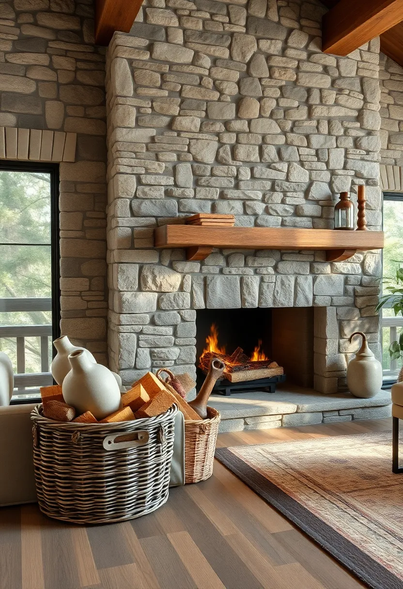 Place a basket ‌of neatly ⁣stacked firewood beside the fireplace to⁤ emphasize its ⁣rustic‌ appeal
