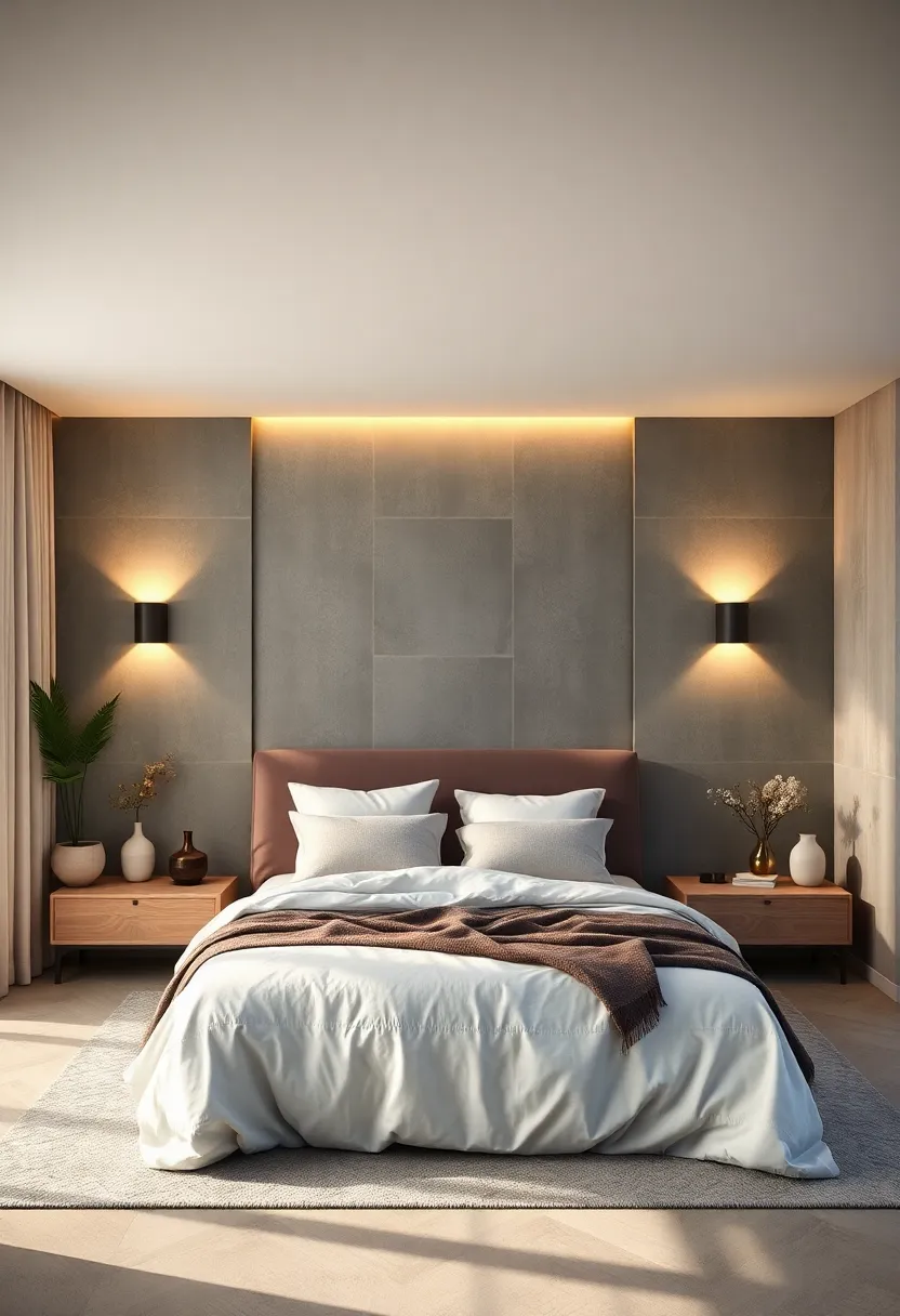 Combine neutral linens with subtle ⁢wall sconces​ for a balanced and tranquil bedroom ambiance