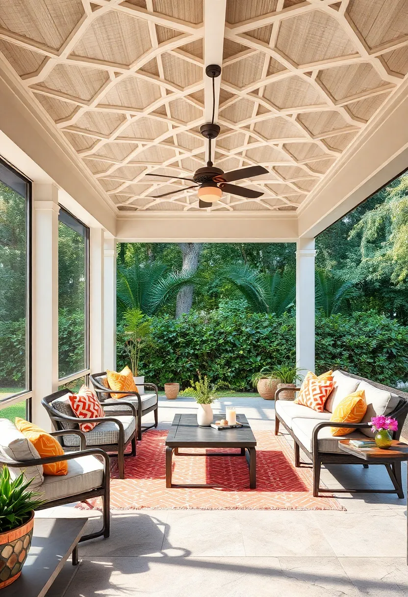 Painted Geometric Designs: Energize the space with clean, contemporary geometric patterns in muted tones