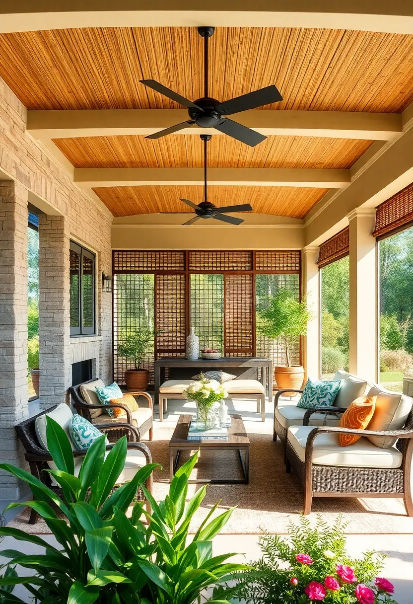 Woven Reed or Rattan Panels: Soften the look with natural fibers that lend warmth and texture