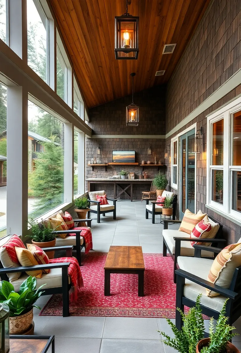 alpine Retreat Vibe: Cozy plaid blankets, dark wood furniture, and rustic lanterns ‍simulate a⁢ mountain ⁢lodge⁣ atmosphere​ for warmth and⁢ comfort