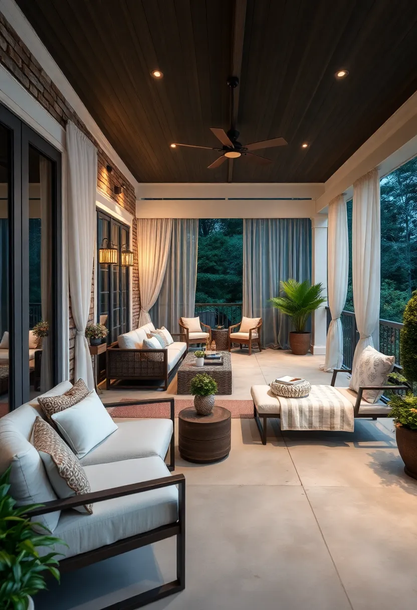 Elegant Evening Escape: Soft ambient lighting,⁢ sheer curtains, and comfortable chaise lounges invite calm and romantic moments under the ⁤stars