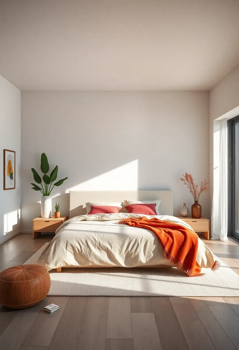 Select a minimalist bed⁢ frame with clean lines to maintain ​an ​uncluttered look