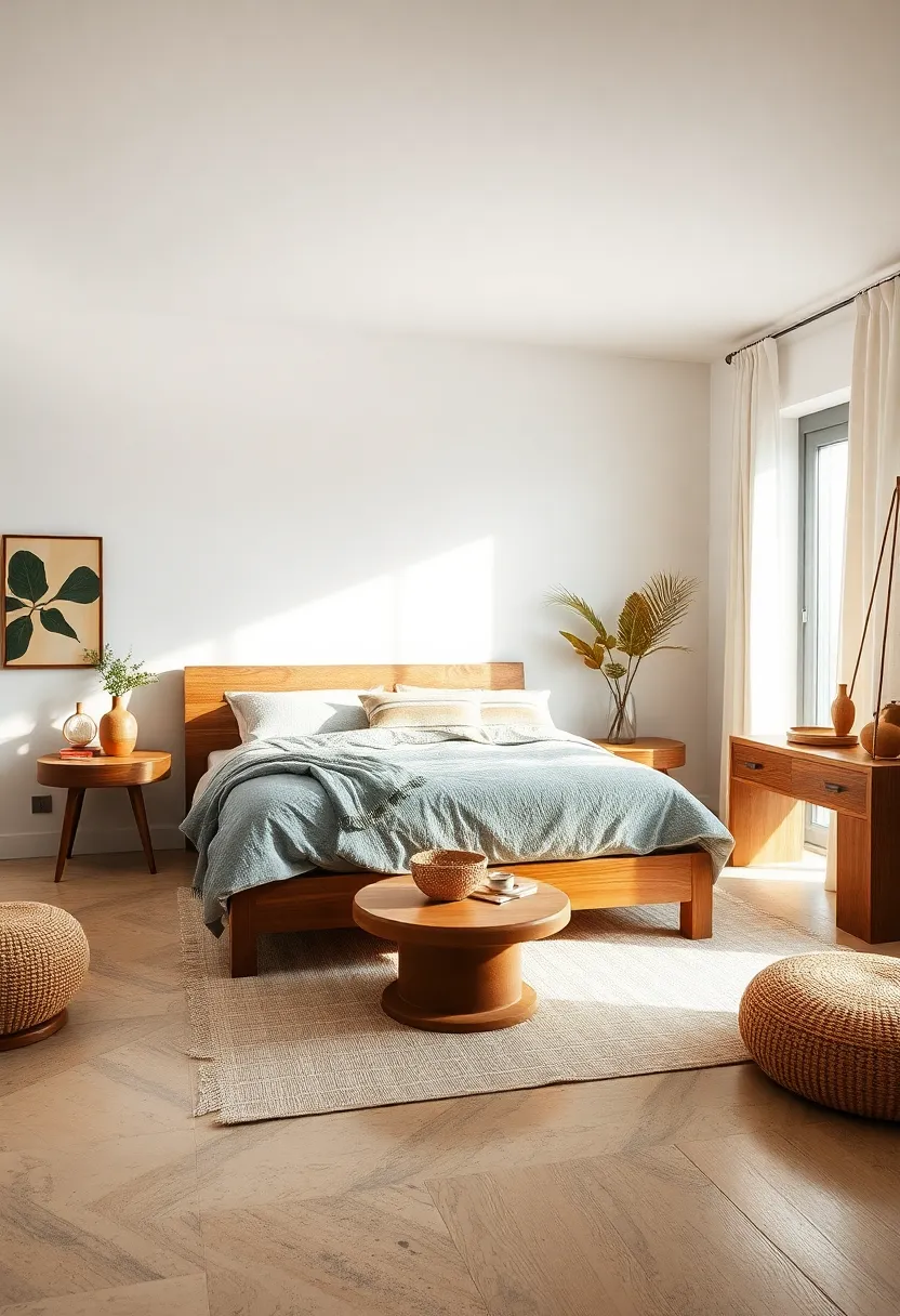 Maintain a consistent material palette, such as wood and⁤ linen,​ to create visual harmony