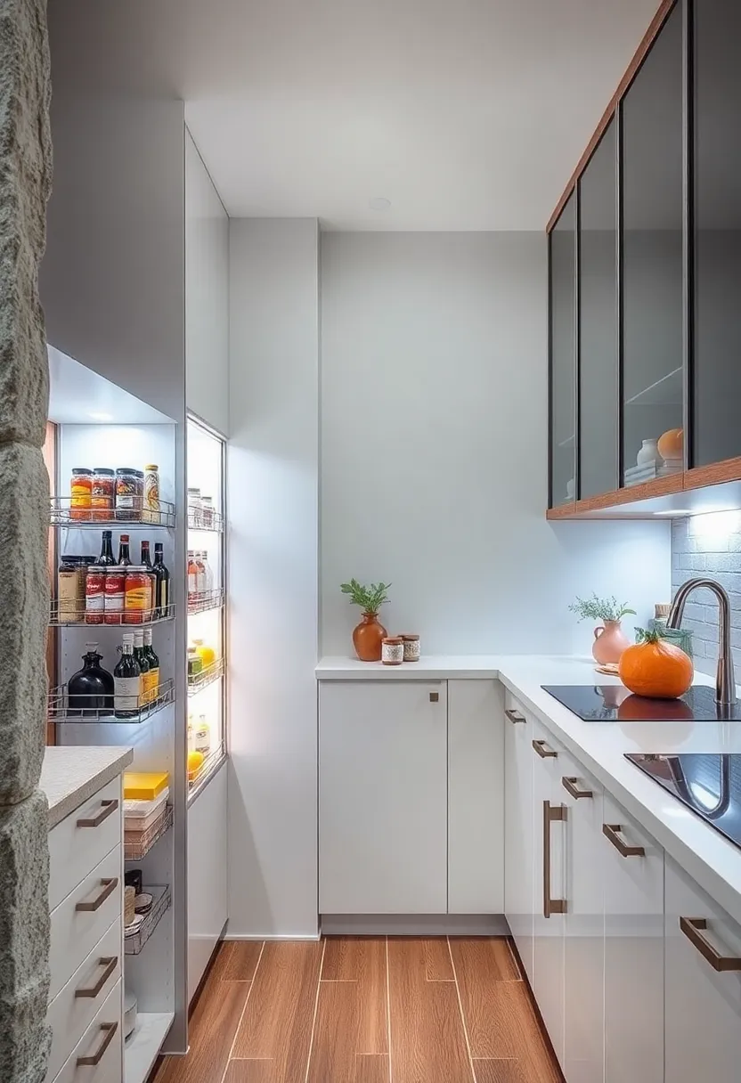 Magnetic⁣ spice ​racks ​attached to the side of ‍the ‍fridge​ or cabinetry