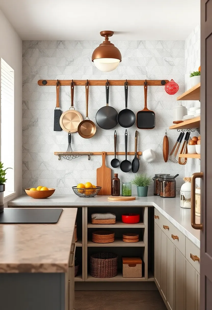 Pegboards‍ for hanging pots,⁢ pans, and frequently used⁤ tools ⁢in an orderly way