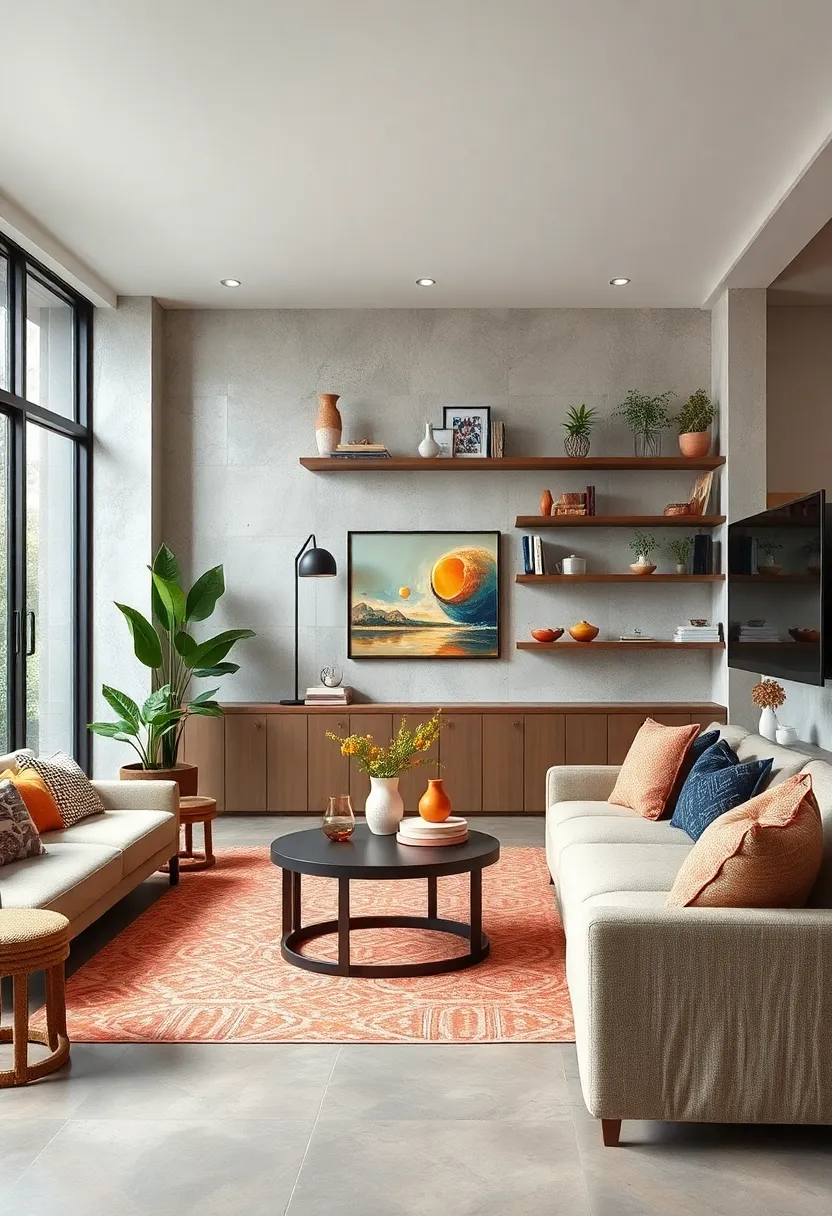 Use staggered ⁤open shelving to add visual interest and break up⁢ monotony on‍ a single‌ wall