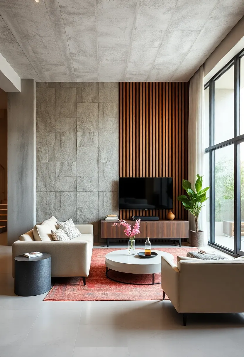 Vertical Wood Slats – Create​ rhythm and continuity with narrow wooden slats arranged⁢ vertically, offering modern sophistication