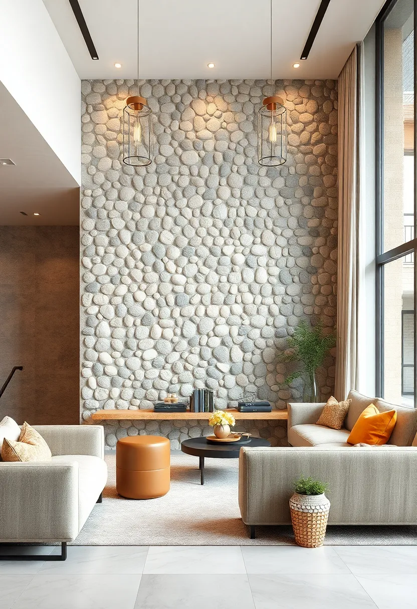 pebble Stone Walls – Introduce organic texture with smooth‌ river stones embedded in walls for a ​tactile natural feature