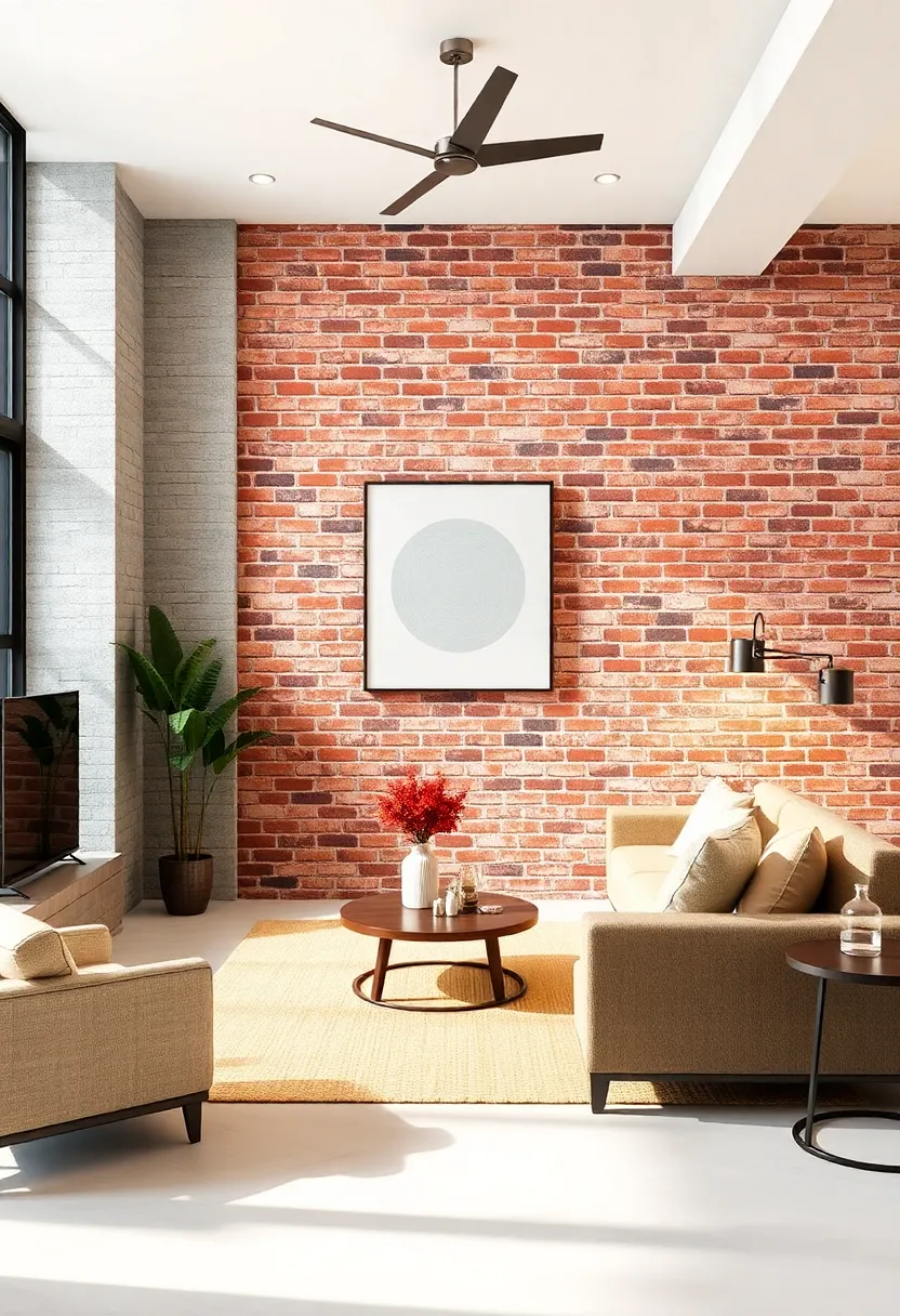 Brick Accent Wall – Introduce timeless character​ through ⁤exposed brick, perfect for blending modern and vintage aesthetics
