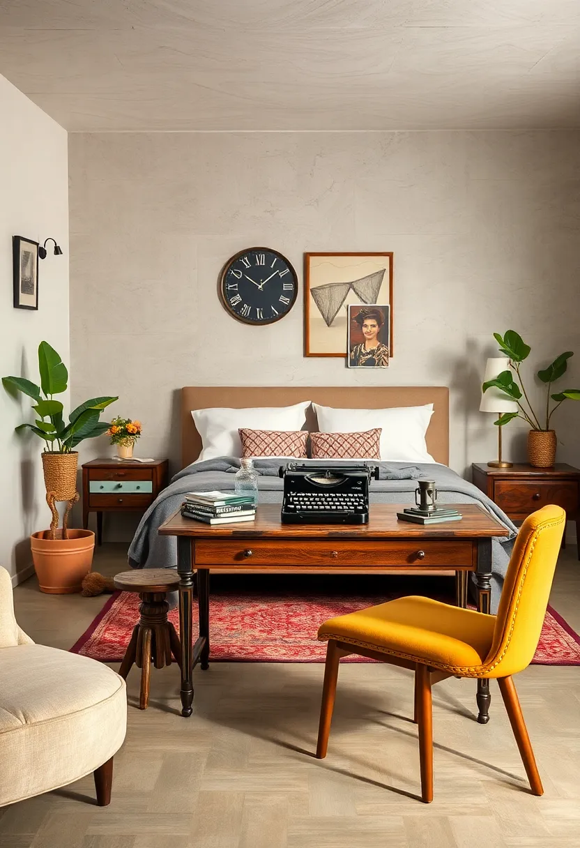 Bring in an old-fashioned writing desk with⁣ a⁣ classic typewriter for a literary touch