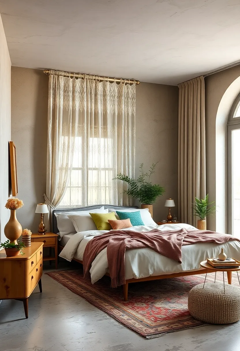 Hang antique lace curtains to filter light softly and ​create an ethereal‍ mood