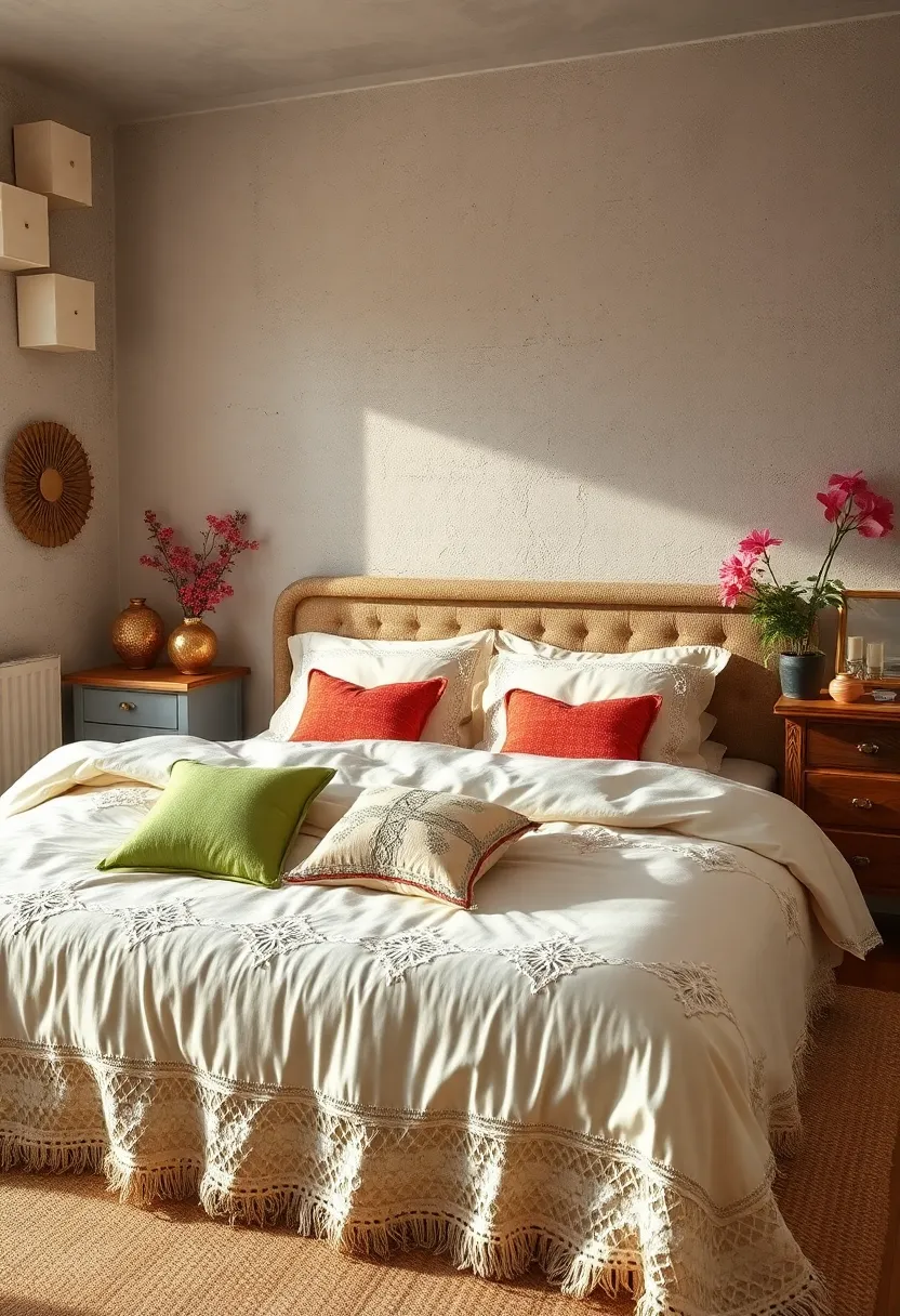 Layer your ⁤bed with crocheted quilts ‍and lace-trimmed ‌pillows for cozy nostalgia