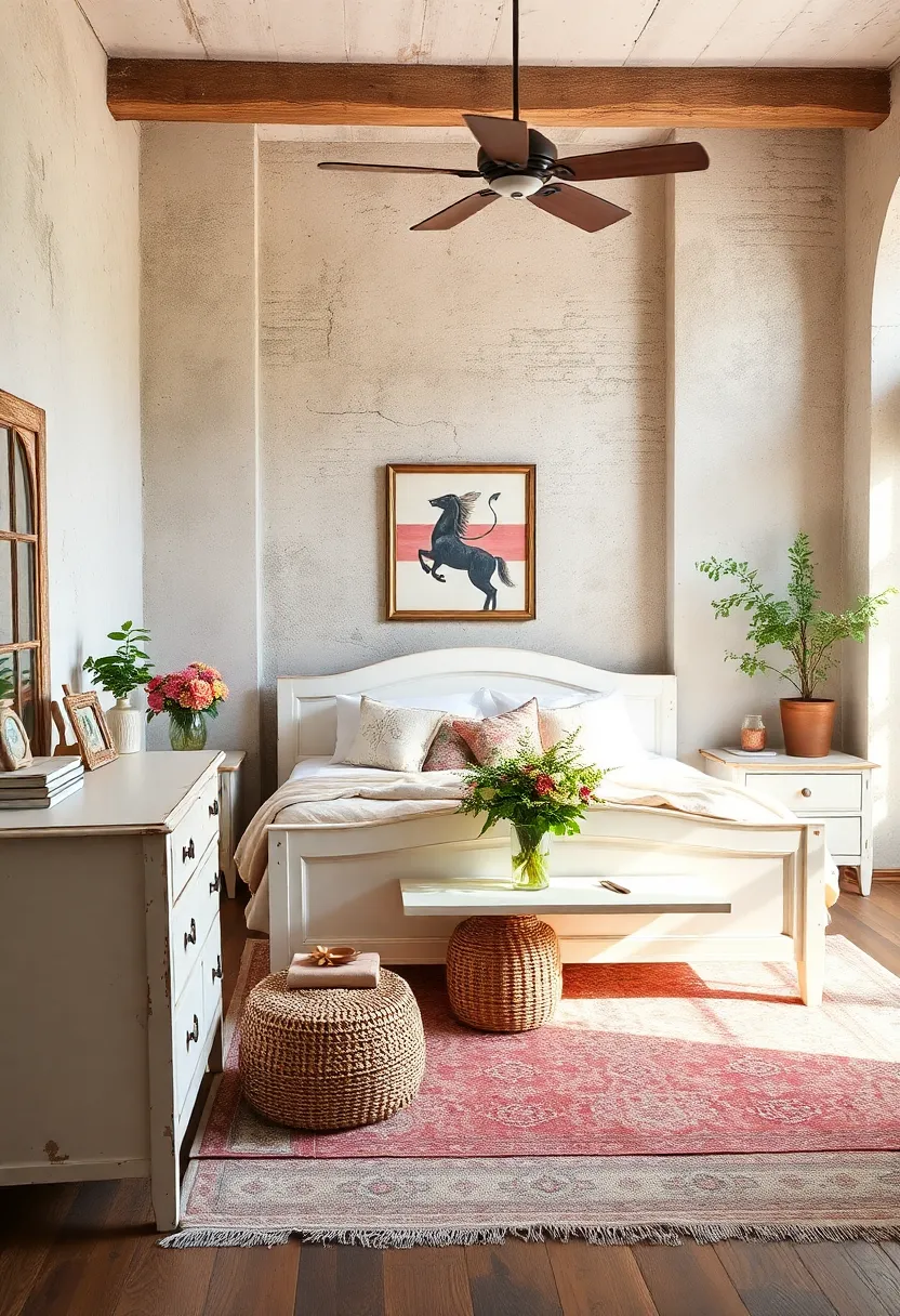 Opt ⁢for⁣ distressed white ⁣furniture to bring shabby chic elegance into the room