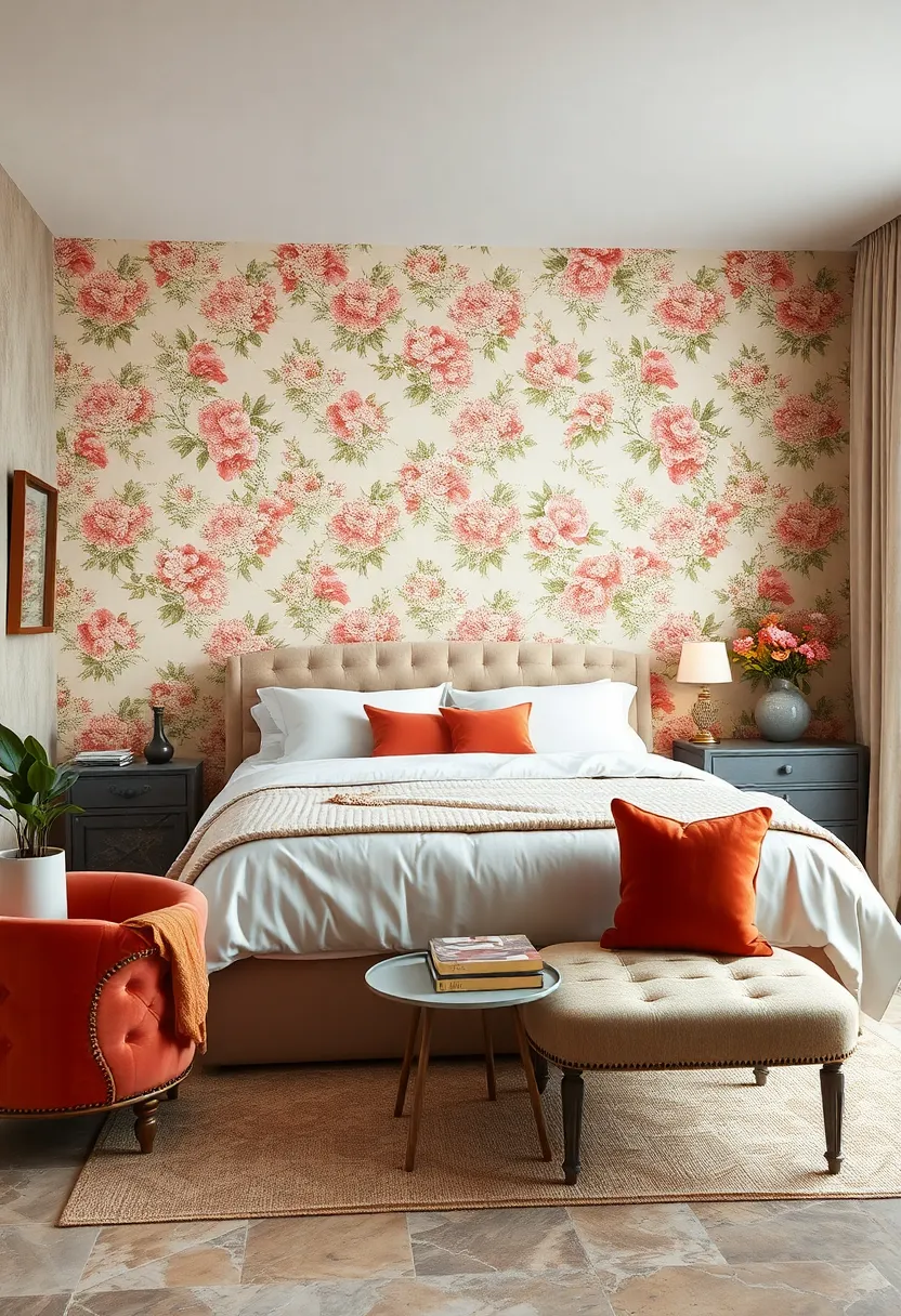 Use floral wallpaper in soft⁣ pastels to evoke a classic, timeless⁢ ambiance