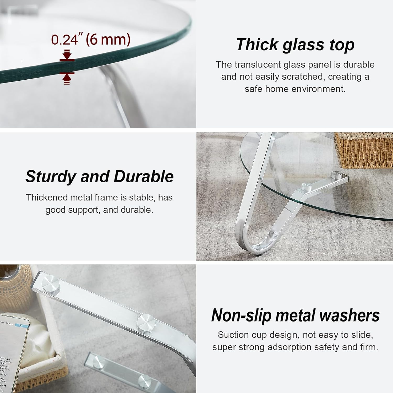 Our honest take on the HOMBAZAAR Glass Coffee Table's Modern Style