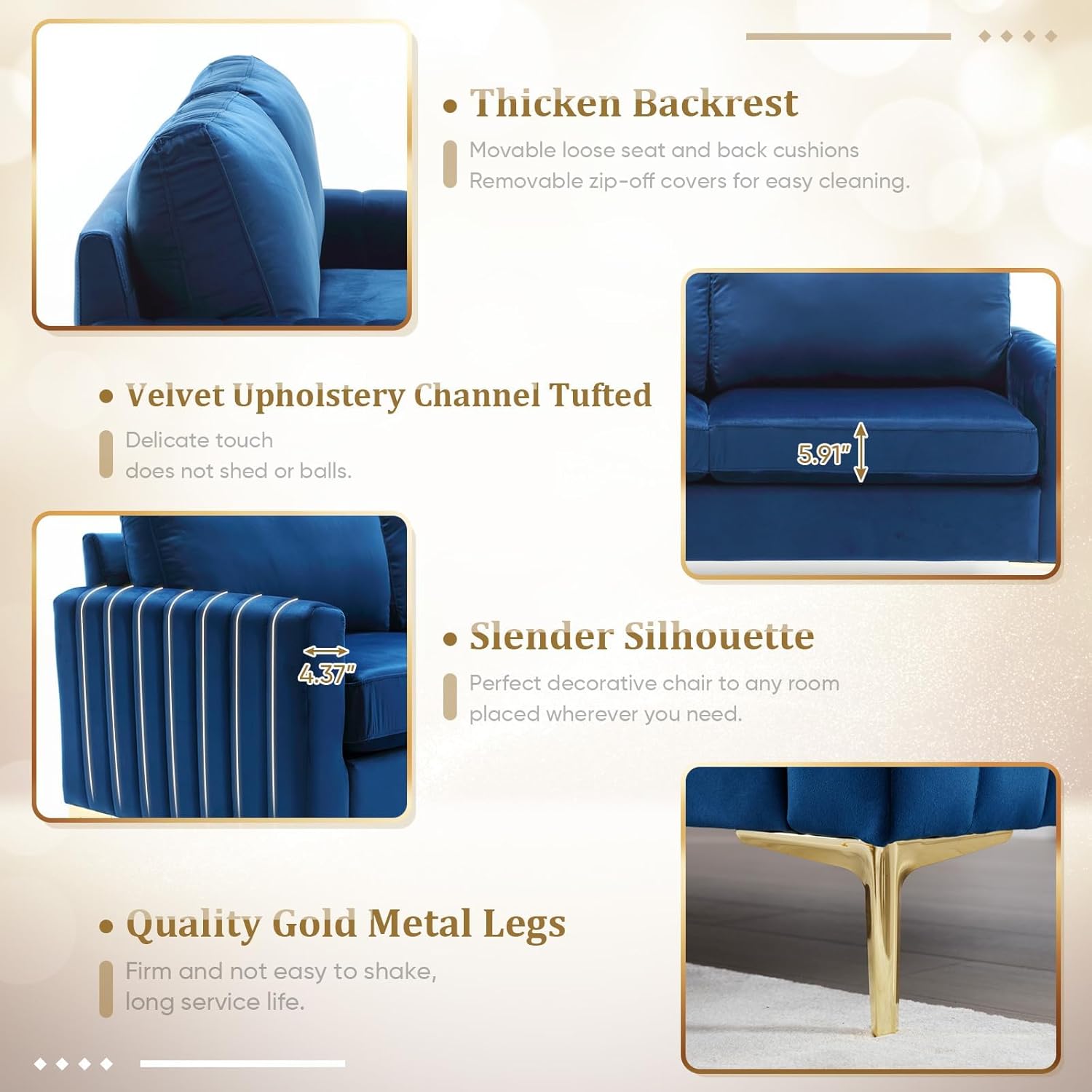 Our Take on the Velvet Sofa & Loveseat Set with Gold Legs