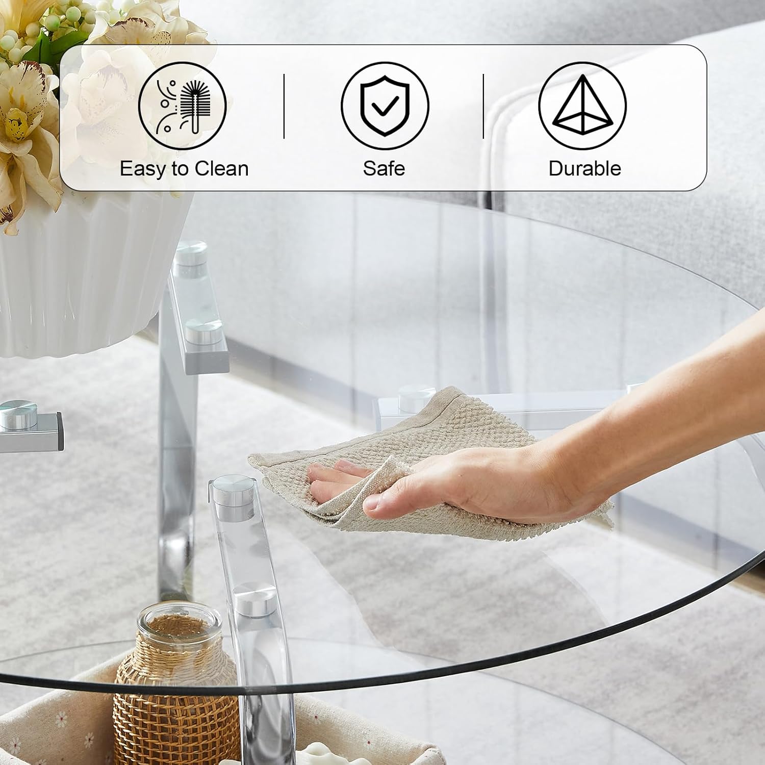 Our Honest Take ‍on the HOMBAZAAR glass Coffee Table's Modern Style