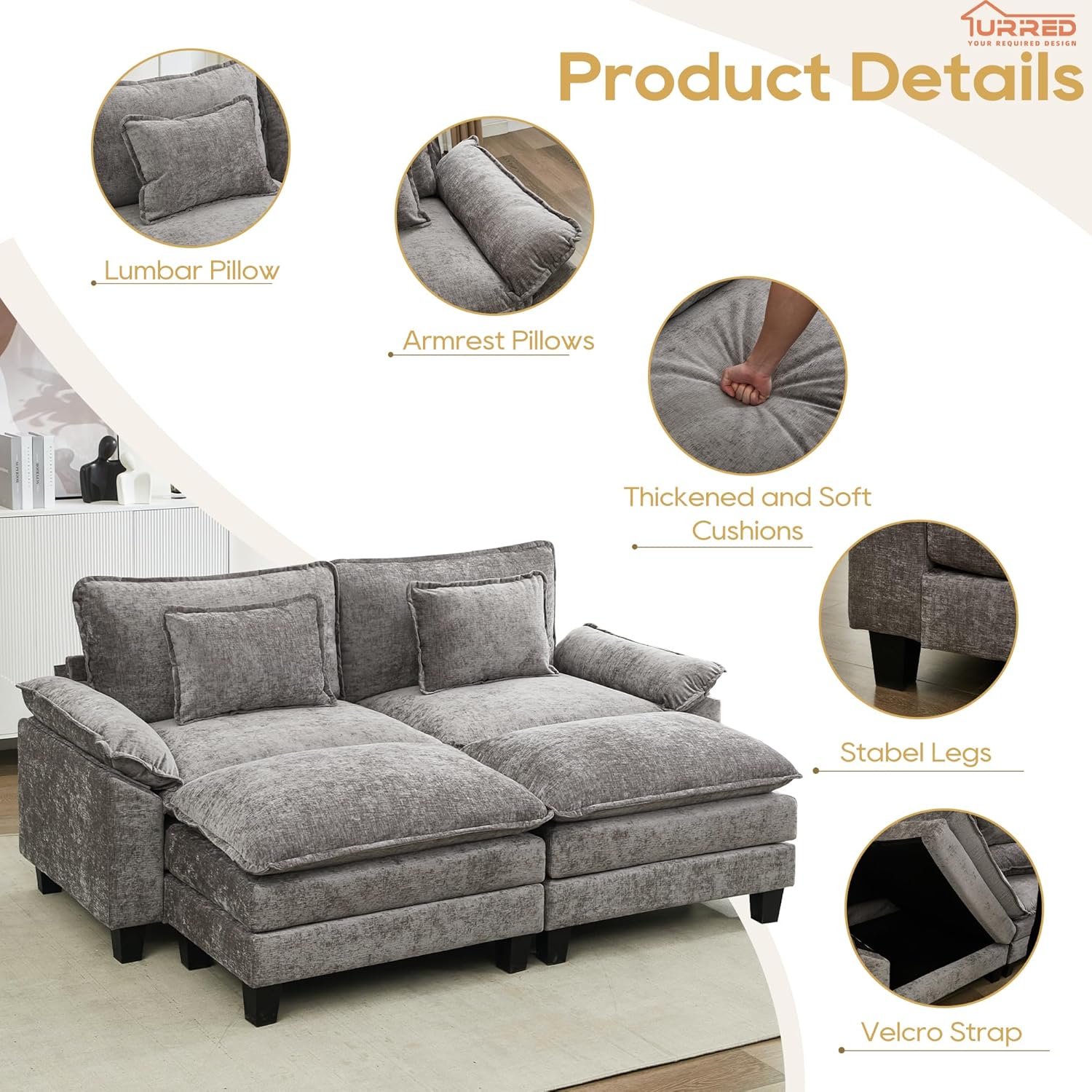 Our Honest ‍Take ⁢on the URRED Comfy Cloud ​Modular Sofa</br>“></p>
<p>When considering the overall value,‌ this sectional offers a⁤ remarkable balance of ​comfort, style, and versatility.Crafted with chenille velvet fabric and filled with high-density sponge, it delivers a plush, cozy seating experience that feels both luxurious and inviting. The reversible chaise and modular ottomans allow for customizable ‍configurations, making it ⁣perfect for various living room layouts. Its moderate firmness hits the sweet spot-not too soft but supportive enough for long hours of lounging or entertaining guests. The built-in pillow top armrests ‌and included ⁢toss pillows add extra comfort and​ charm,⁣ elevating the entire room’s ambiance without ⁤breaking the bank.</p>
<p>This sectional is ideal for small families, couples, or anyone looking ⁣to maximize⁤ space without sacrificing comfort or style. Its solid wood frame and 300-pound weight capacity per seat ensure durability and reliability for ⁢everyday use. Whether you’re hosting movie nights, working from ⁣home, ⁤or simply relaxing,⁢ the sofa’s convertible ⁤design and compact footprint make it ‍a⁢ practical choice ​for urban apartments or cozy homes. For those who appreciate ease ‌of setup, ‌the included⁢ assembly tools and clear instructions make putting it together a straightforward process for two people.</p>
<table class=