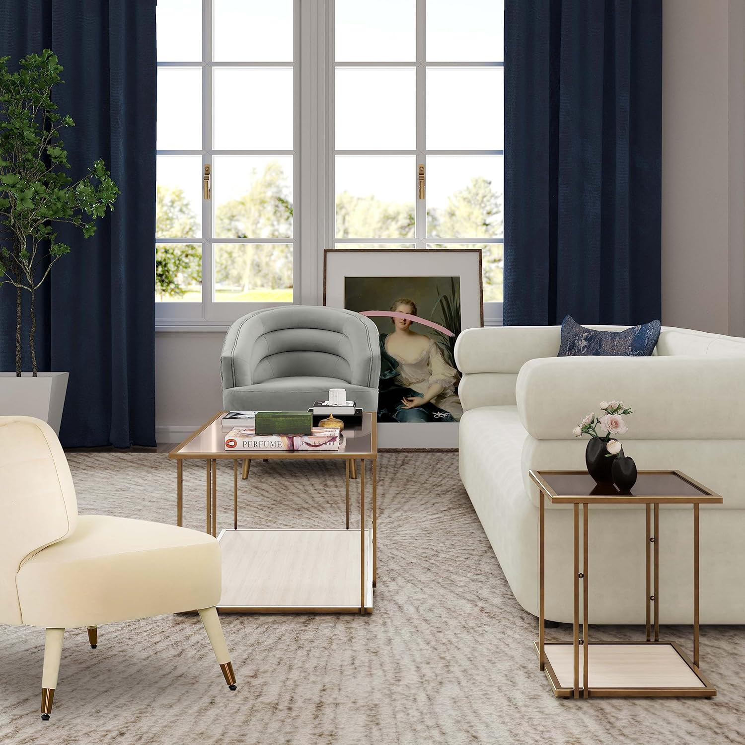 Why We Love the TOV Emma Cream Ash & glass Coffee table