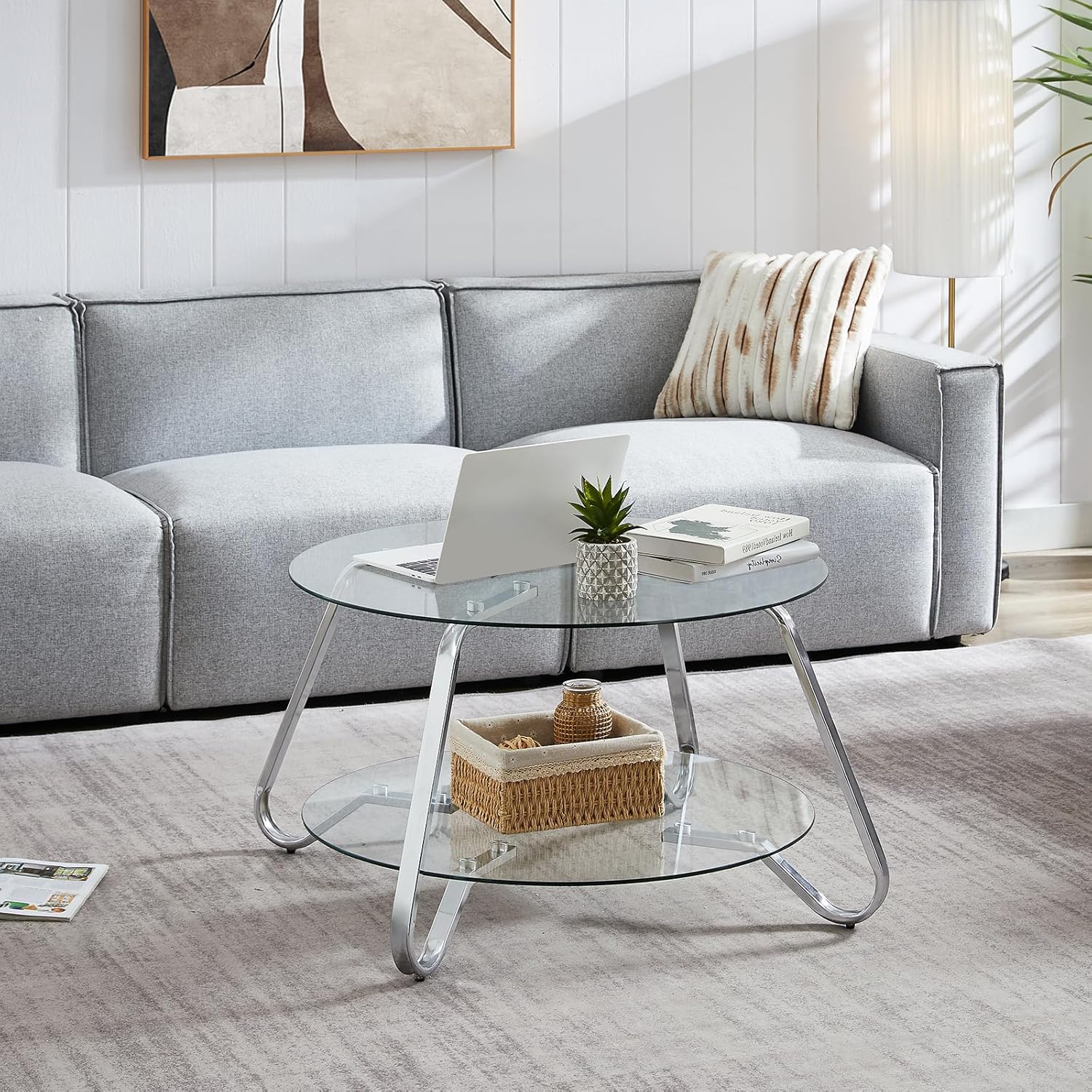 Our Honest Take on the HOMBAZAAR Glass Coffee Table's Modern Style