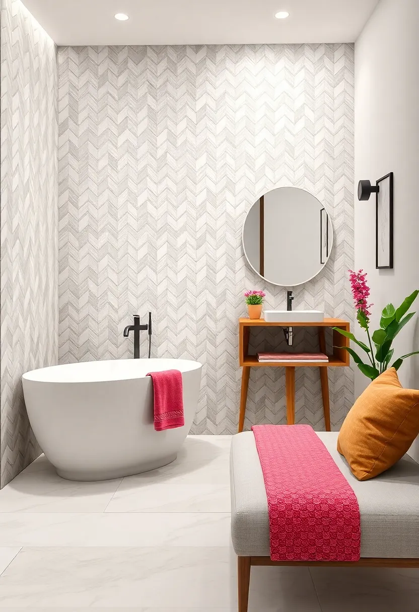 Glossy White Tiles with Iridescent Finish ​for Subtle Shine