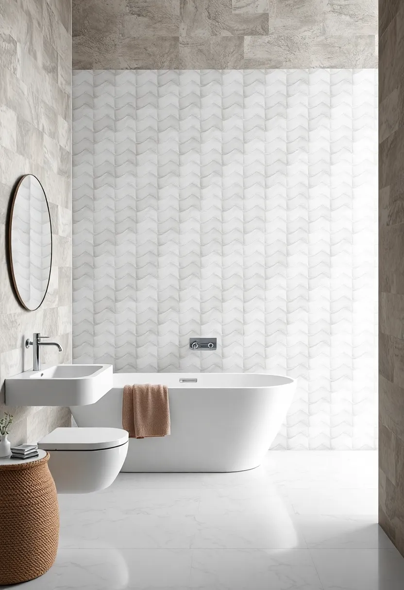 Crisp ⁣White⁤ Glossy Tiles⁣ for‌ a Bright, clean Bathroom